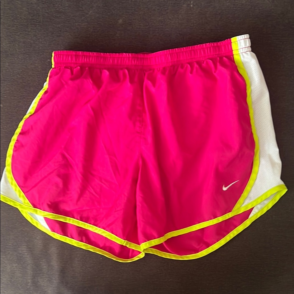 Nike Women's Athletic Shorts in Pink and Yellow